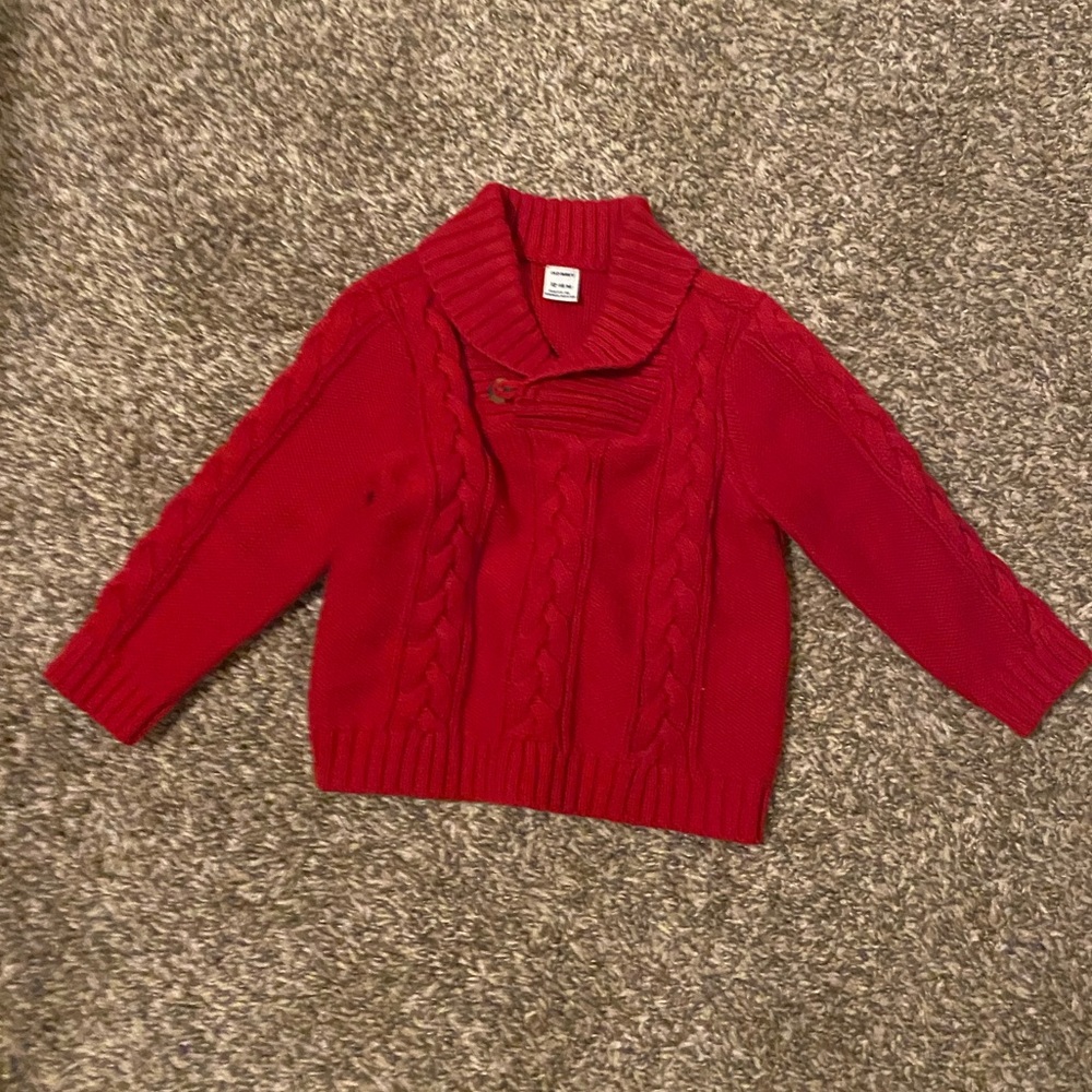 Red toddler sweater